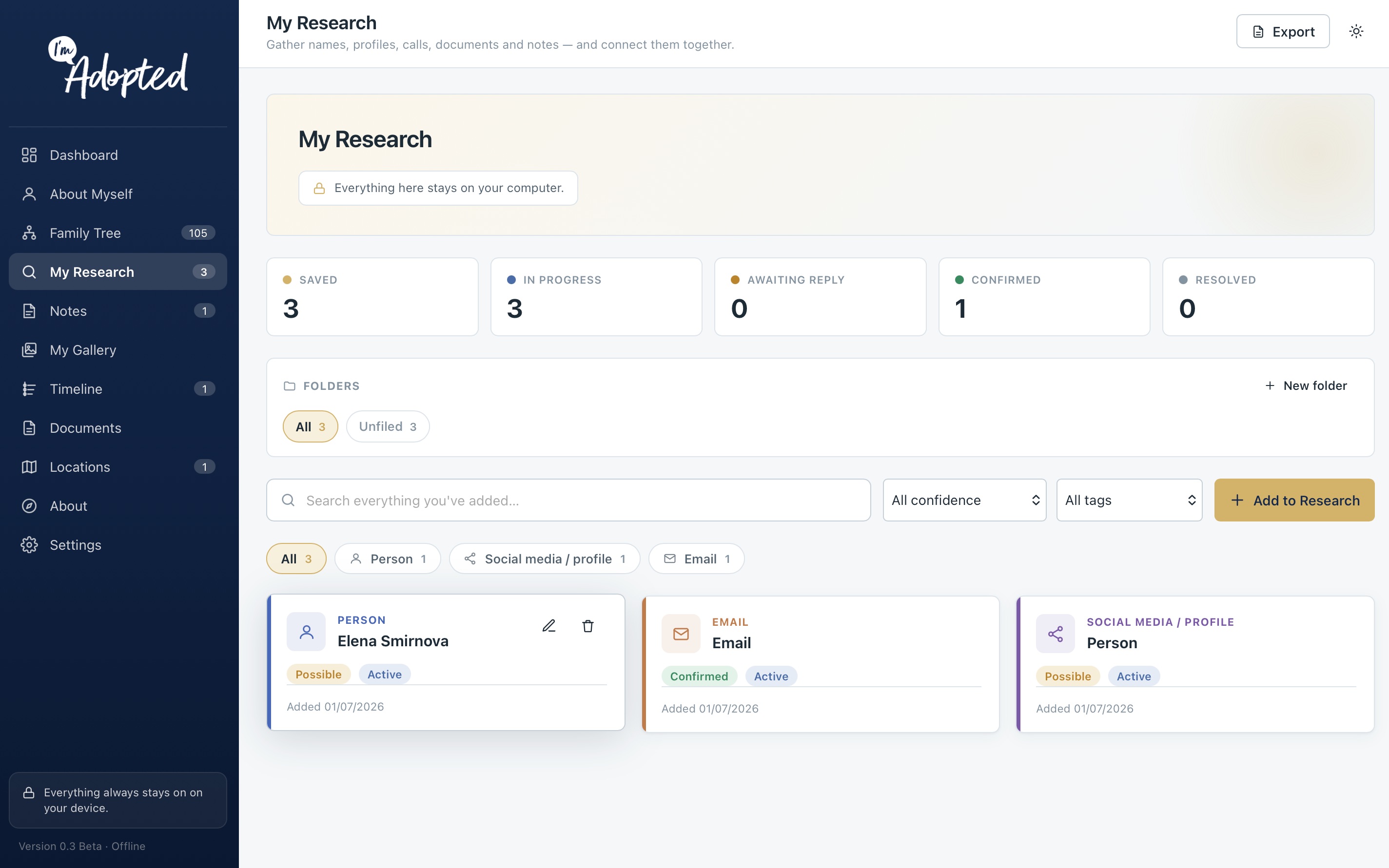 My Research Feature